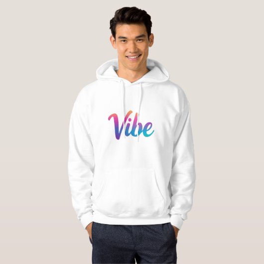 Vibe Bold Rainbow Gradient Script T-Shirt – トレンディ パーカ (正面フル)
