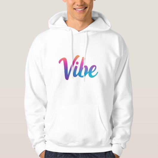 Vibe Bold Rainbow Gradient Script T-Shirt – トレンディ パーカ (正面)