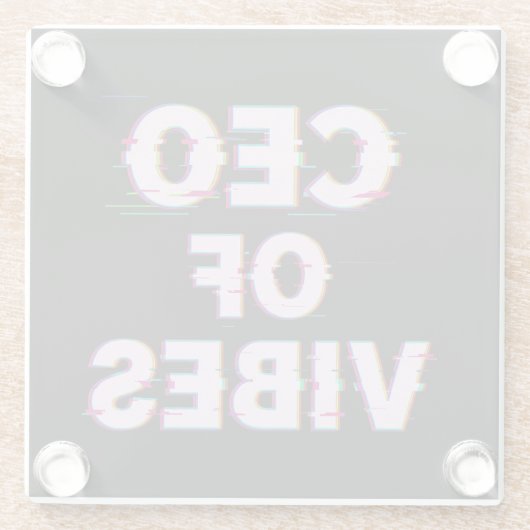 VIBE CEO PROTOCOL - Reality Glitch (Instant Aura U ガラスコースター (裏面)