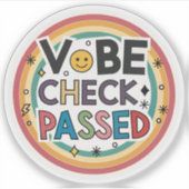 Vibe Check Passed Rainbow Sticker | Positive Energ シール (正面)