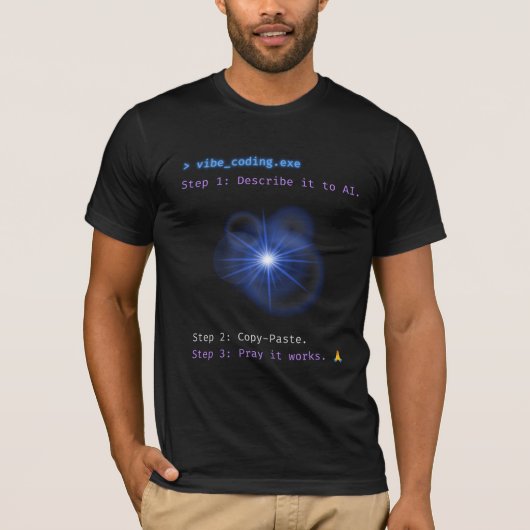 Vibe Coding AI開発者ユーモアTシャツ Tシャツ (正面)