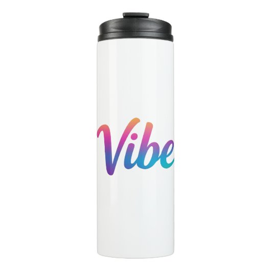 Vibe Rainbow Gradient Script Thermal Tumbler  タンブラー (正面)