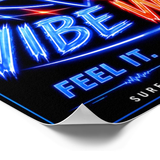 Vibe Wave ネオンサーフポスター - レトロシンセウェーブアート ポスター (角)