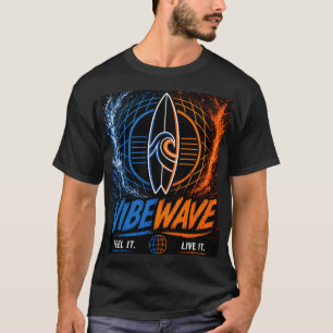 Vibe Wave ネオンサーフポスター - レトロシンセウェーブアート Tシャツ