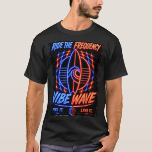 Vibe Wave ネオンサーフポスター - レトロシンセウェーブアート Tシャツ