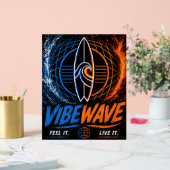 Vibe Wave Neon Surf Poster – Retro Synthwave Aesth アクリルサイン (ウェディング)