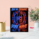 Vibe Wave Neon Surf Poster – Retro Synthwave Aesth アクリルサイン (ウェディング)