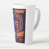 Vibe Wave Neon Surf Poster – Retro Synthwave Aesth カフェラテマグ (右アングル)