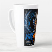 Vibe Wave Neon Surf Poster – Retro Synthwave Aesth カフェラテマグ (左アングル)