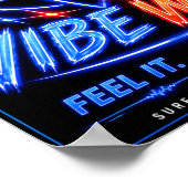 Vibe Wave Neon Surf Poster – Retro Synthwave Aesth ポスター (角)