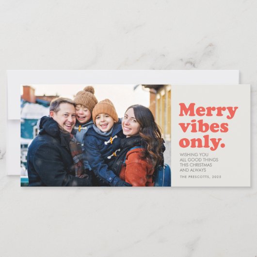 vibesのみメリーのおもしろいレトロ休日のフォトカード (正面)