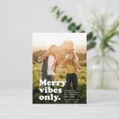 vibesのみメリーレトロおもしろいフォトホリデー葉書 シーズンポストカード (スタンド正面)