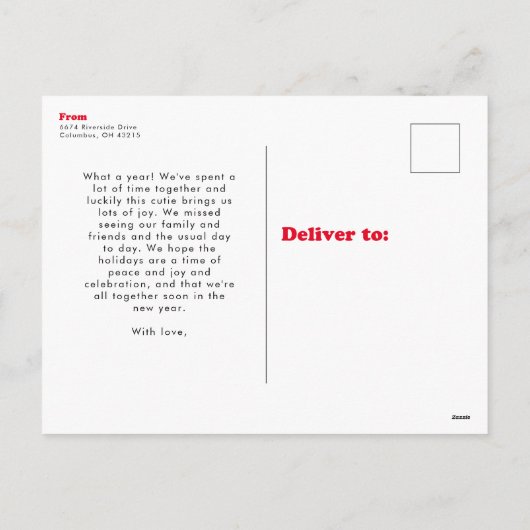 vibesのみメリーレトロおもしろいフォトホリデー葉書 シーズンポストカード (裏面)