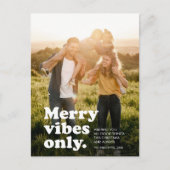 vibesのみメリーレトロおもしろいフォトホリデー葉書 シーズンポストカード (正面)