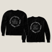 Vibesのみ不気味ファミリー名ハロウィーンTシャツ (デザイン 正面＆背面)