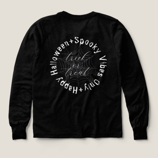 Vibesのみ不気味ファミリー名ハロウィーンTシャツ (デザイン背面)