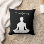 Vibes aの瞑想ビジュアル前向きの表示 クッション (ブランケット)