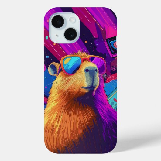 Vibes Capybara Retro Design Case-Mate iPhoneケース (裏面)