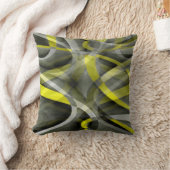 Vibes Daffodil黄色と灰色の層状Cu クッション (ブランケット)