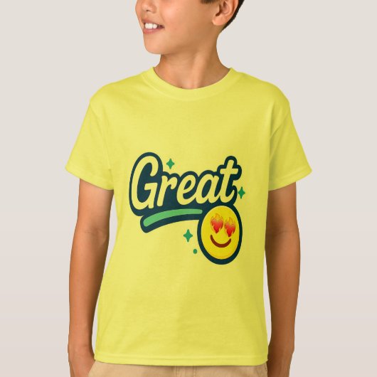 Vibes Only 素晴らし - Love Eyes絵文字 Tシャツ (正面)