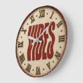Vibes Retro Typography ラージ壁時計 (傾斜)