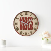 Vibes Retro Typography ラージ壁時計 (ホーム)