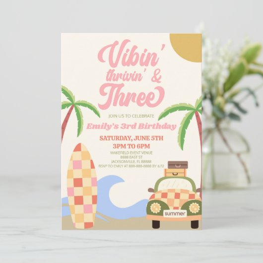 Vibes' Thrivin' & Three Surf誕生日パーティー 招待状 (スタンド正面)