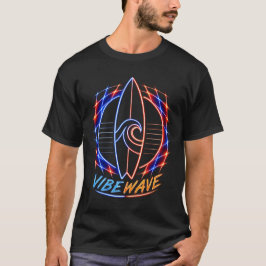Vibewave Neon Surfboard Design – Retro Wave Glow A Tシャツ