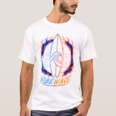 Vibewave Neon Surfboard Design – Retro Wave Glow A Tシャツ (正面)
