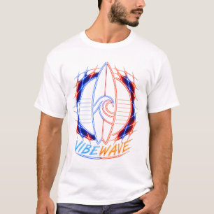Vibewave Neon Surfboard Design – Retro Wave Glow A Tシャツ