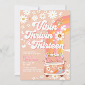 Vibin' Thrivin' アンド サーティーン グルービーな13歳の誕生日 招待状 (正面)