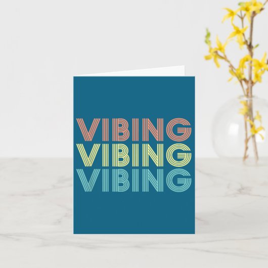 Vibing Shirt. Awesome Feeling, Feel Good Motivatio カード (黄色い花)