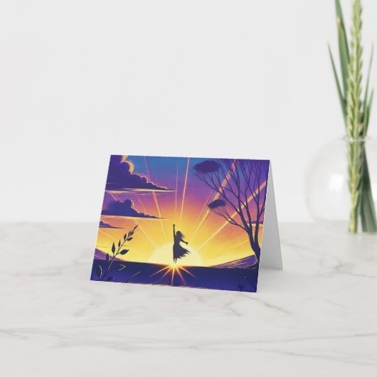 Vibrance Abstract Folded Greeting Card ノートカード (正面)