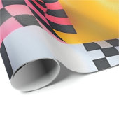 Vibrant 3D Checkerboard – Playful Retro Pop ラッピングペーパー (ロールコーナー)