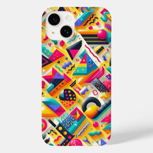 Vibrant 3D Geometric Shapes Phone Case - カラフル Case-Mate iPhoneケース (裏面)
