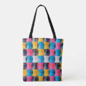 Vibrant 3D Hourglass Geometric Pattern トートバッグ (裏面)