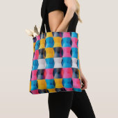 Vibrant 3D Hourglass Geometric Pattern トートバッグ (クローズアップ)