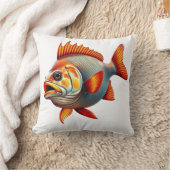 Vibrant 3D Rendering of a Fish クッション (ブランケット)