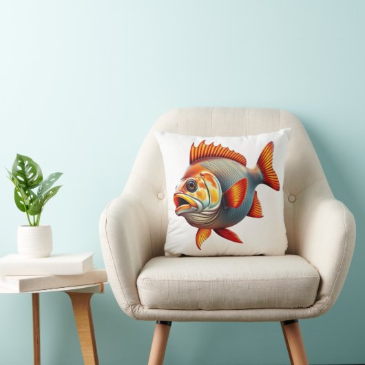 Vibrant 3D Rendering of a Fish クッション (椅子)