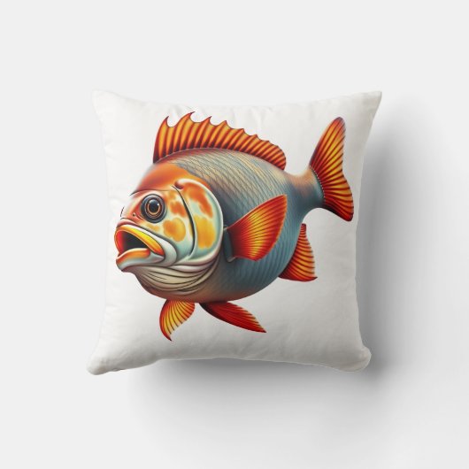 Vibrant 3D Rendering of a Fish クッション (裏面)
