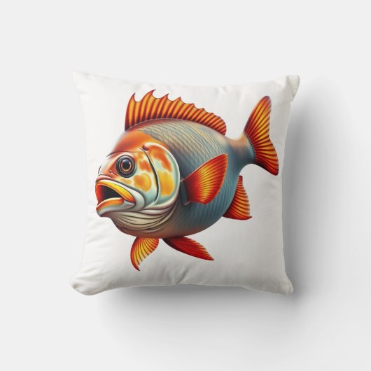 Vibrant 3D Rendering of a Fish クッション (正面)