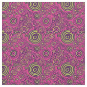 Vibrant 60s Psychedelic Paisley Retro Swirl ファブリック (クローズアップ)