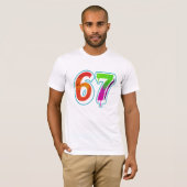 Vibrant 67 Art – Hand-Painted Number Design Tシャツ (正面フル)