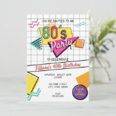 Vibrant 80's Party Invite 招待状 (スタンド正面)
