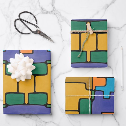Vibrant Abstract ラッピングペーパーシート (正面)