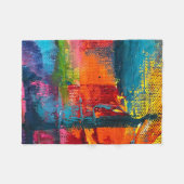 Vibrant Abstract Acrylic Art Throw Blanket  フリースブランケット (正面(横))
