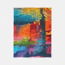 Vibrant Abstract Acrylic Art Throw Blanket  フリースブランケット