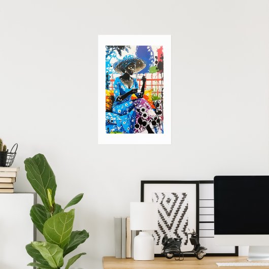 Vibrant Abstract Art Print  ポスター (ホームオフィス)