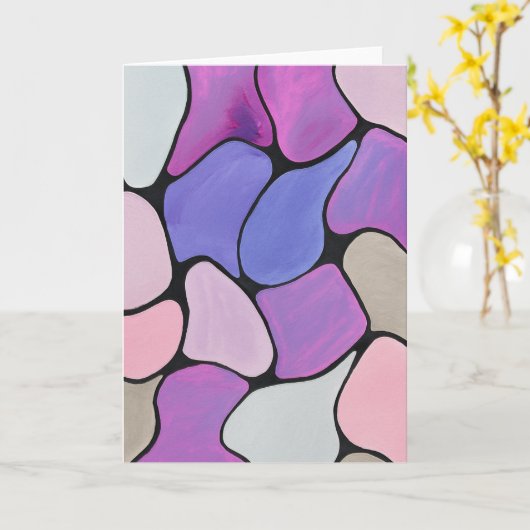 Vibrant Abstract Blank Note カード (黄色い花)