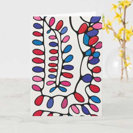 Vibrant Abstract Blank Note カード (黄色い花)